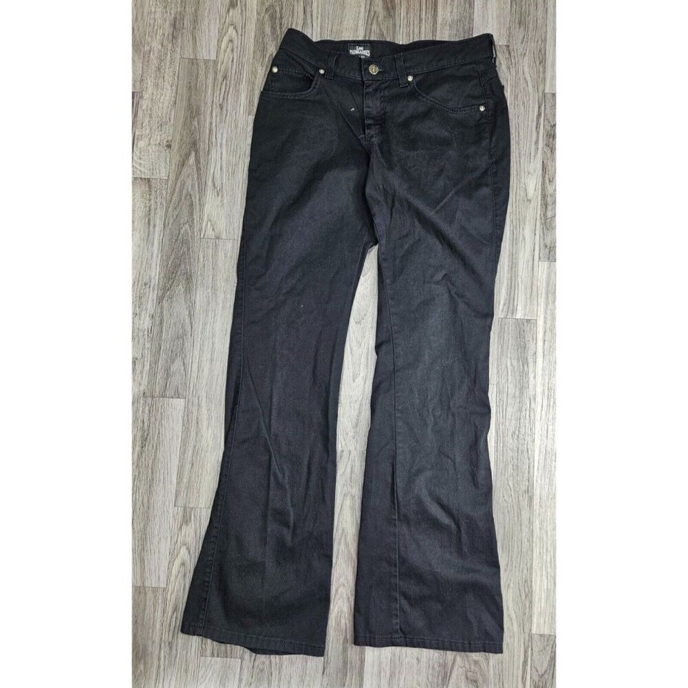 (3/$35) Lee Dungarees Juniors Size 7 Flare‎ Pockets Black Denim Jeans